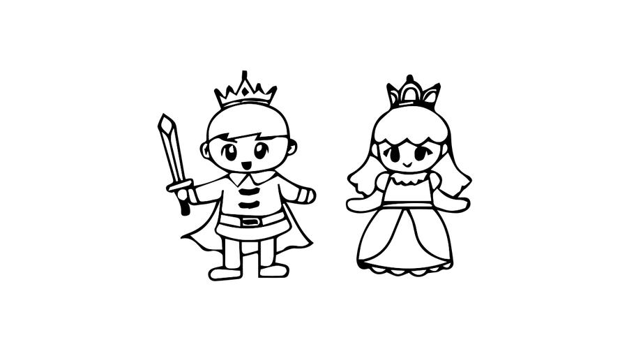 公主和王子的简笔画 公主和王子的简笔画图片