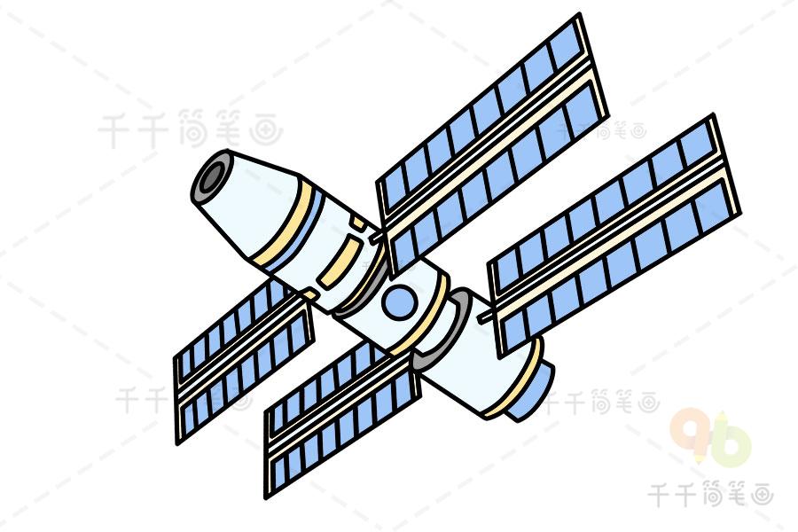 中国空间站的简笔画