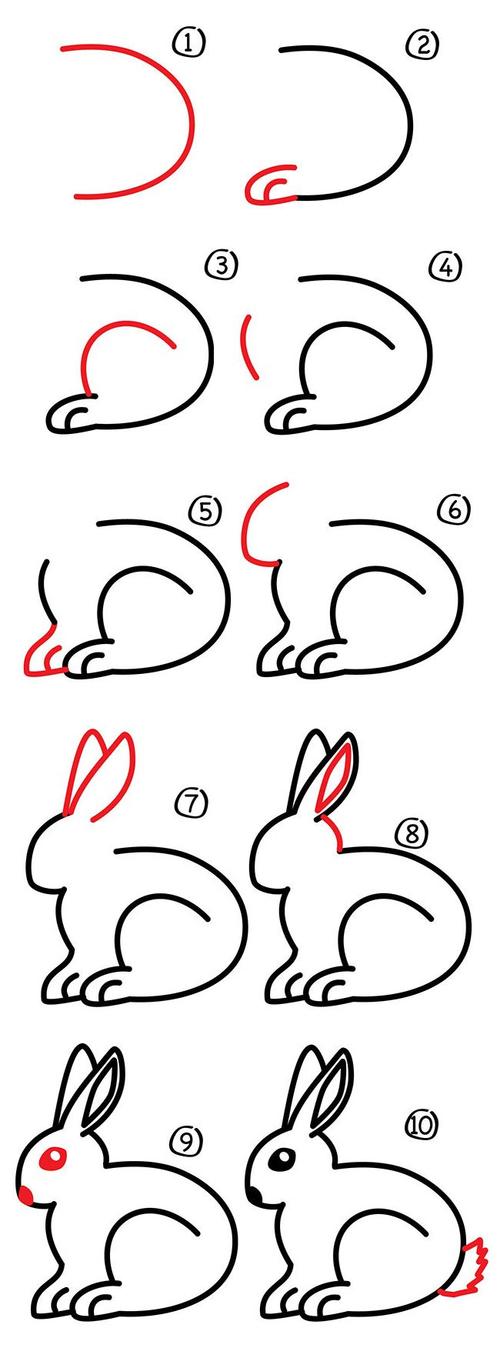 好看的小动物简笔画 好看的小动物简笔画小兔子小猫拥抱