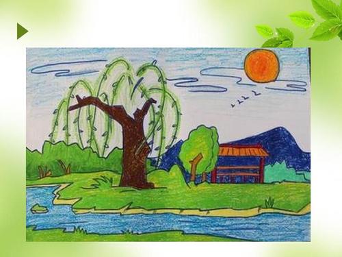 儿童简单风景画 自然图片