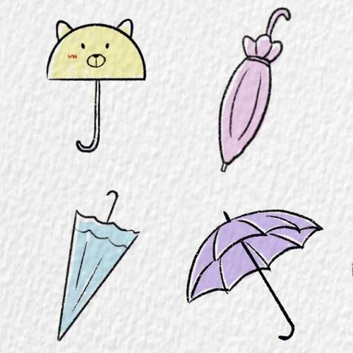 画雨伞的简笔画画法