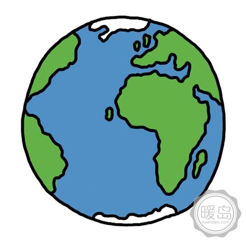 地球涂色画简单图片