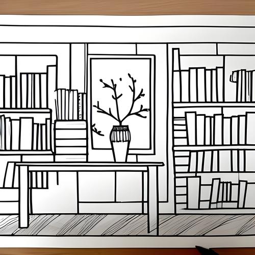 书房简笔画简单又漂亮