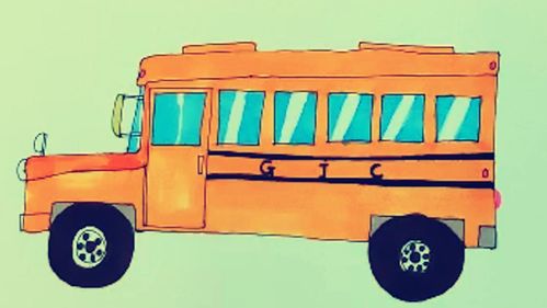 公共汽车简笔画 公共汽车简笔画彩色