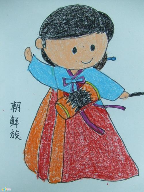 朝鲜族简笔画人物