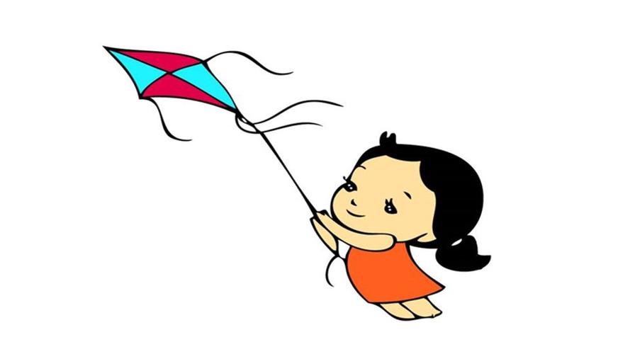 儿童放风筝简笔画