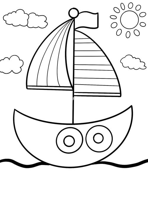 幼儿小船简笔画 幼儿小船简笔画图片带颜色