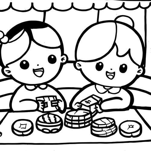 小男孩吃月饼简笔画 小男孩吃月饼简笔画大全