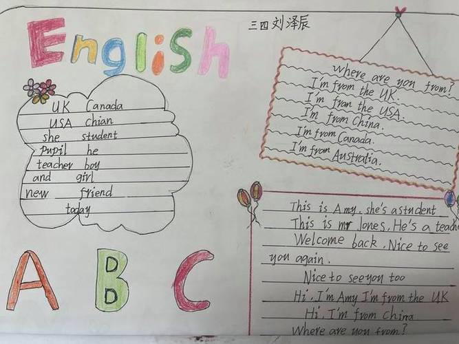 小学三年级英语手抄报简单