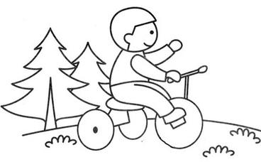骑平衡车简笔画
