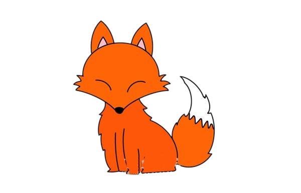 狐狸简笔画彩色 狡猾的狐狸简笔画彩色