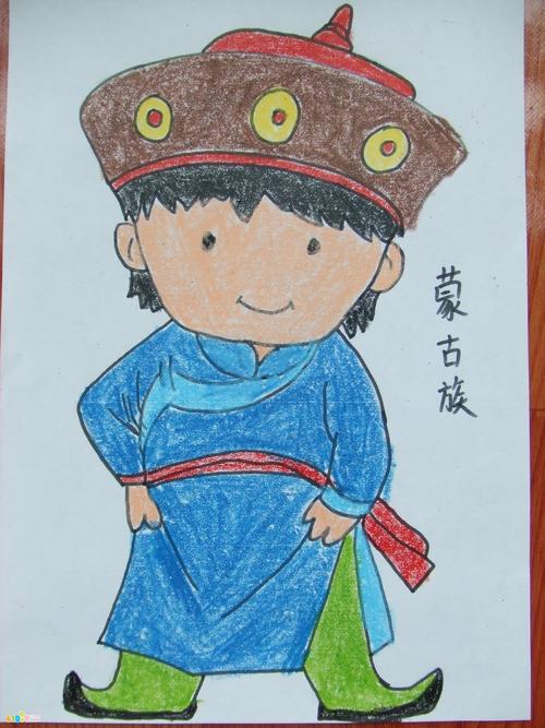 蒙古族女孩简笔画