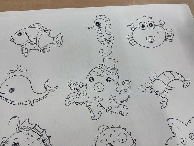 简笔画海洋动物