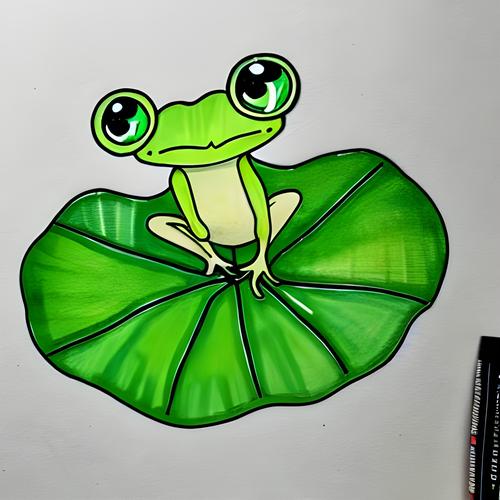 荷叶青蛙图片简笔画