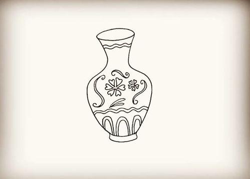 青花瓷花瓶图片简笔画