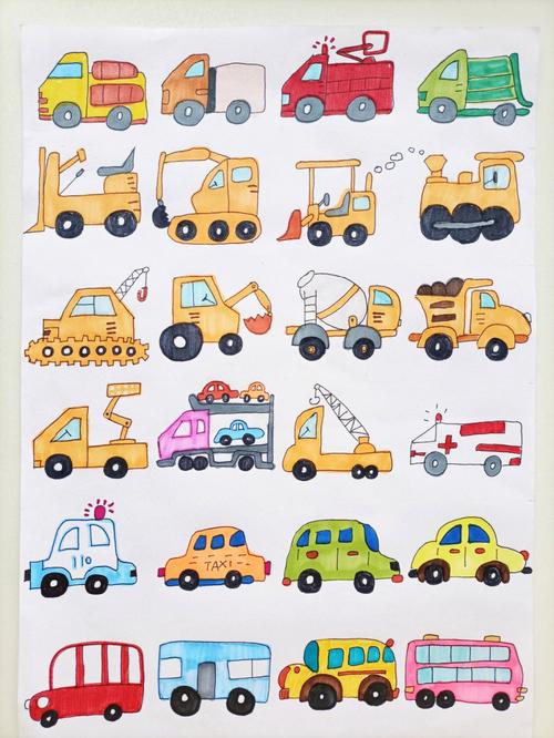 汽车简笔画小汽车幼儿园 汽车简笔画小汽车幼儿园彩色
