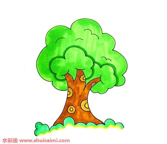 大树简笔画彩色 大树简笔画彩色可爱有创意的