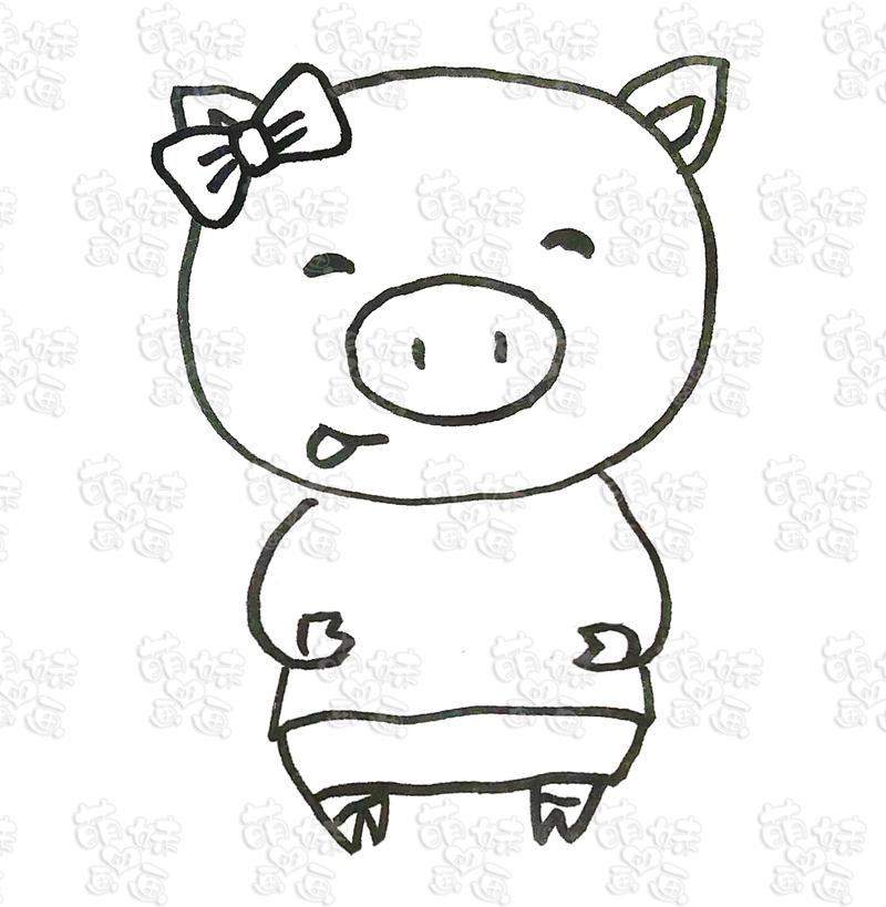 小猪图画简笔画