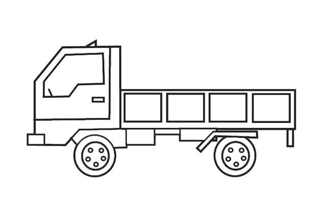 货车的简笔画 货车的简笔画图片大全简单漂亮