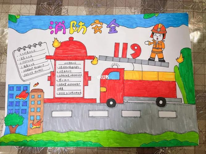 幼儿园消防手抄报简单又漂亮图片