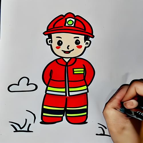 消防员图片简笔画