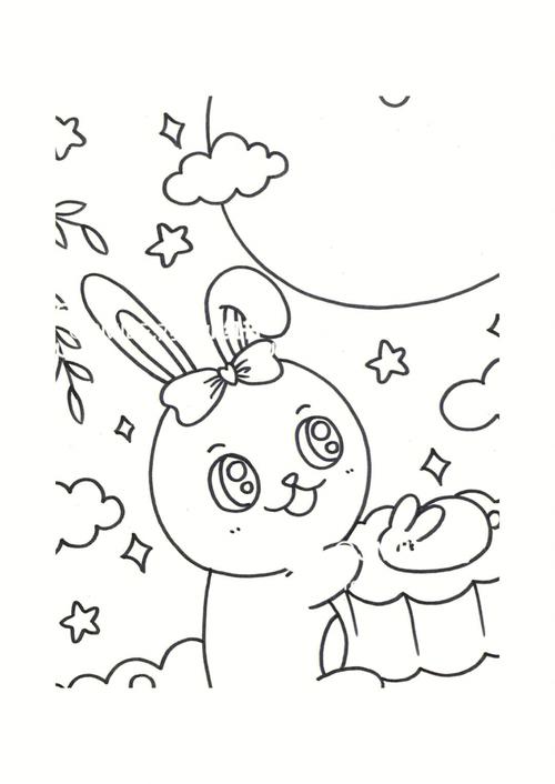 小兔子吃月饼简笔画 小兔子吃月饼简笔画