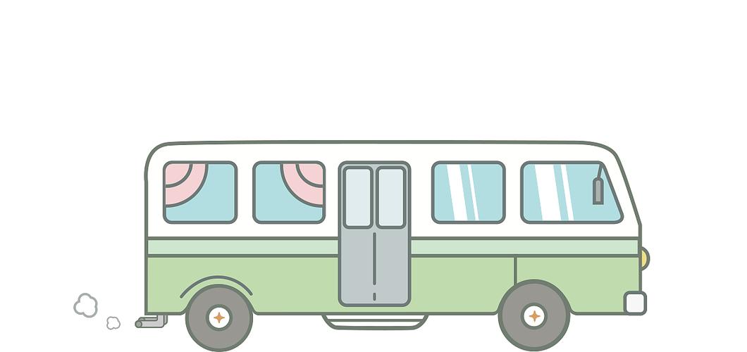 公共汽车简笔画 彩色图片