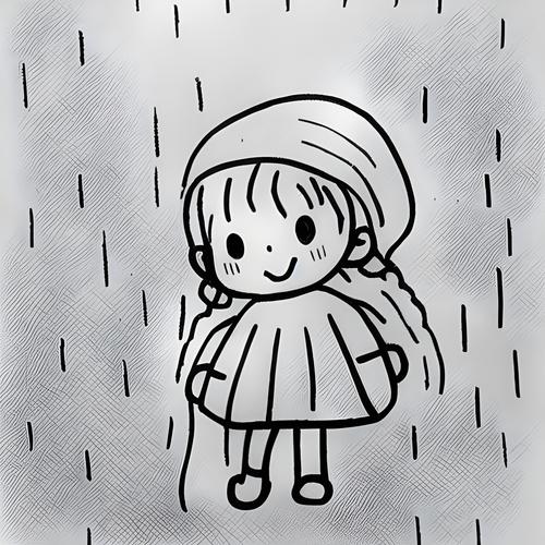 下雨的简笔画 春天下雨的简笔画
