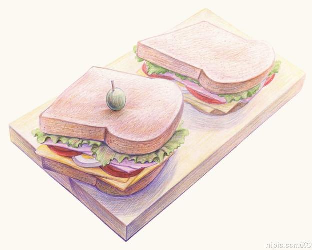 三明治简笔画图片彩色 三明治简笔画图片彩色画法