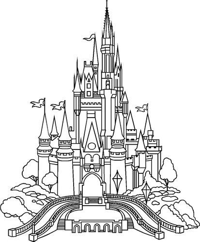 城堡简笔画迪士尼图片