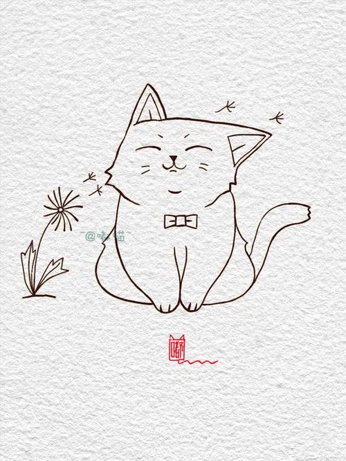 小猫简笔画法可爱