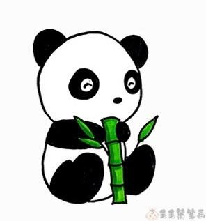 简笔画熊猫吃竹子图片 简笔画熊猫吃竹子图片彩笔