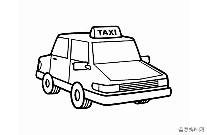 出租车简笔画儿童画 出租车简笔画儿童