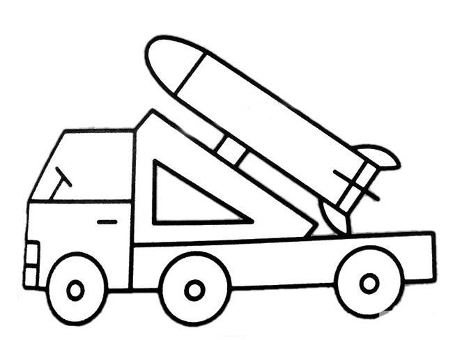 中国导弹车简笔画