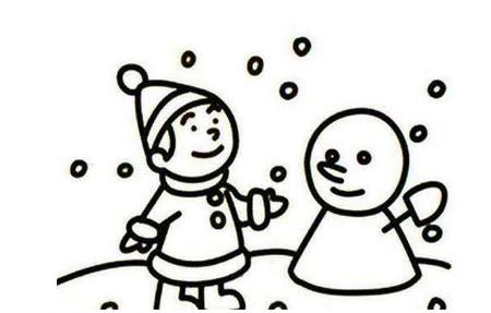 冬天下雪的简笔画