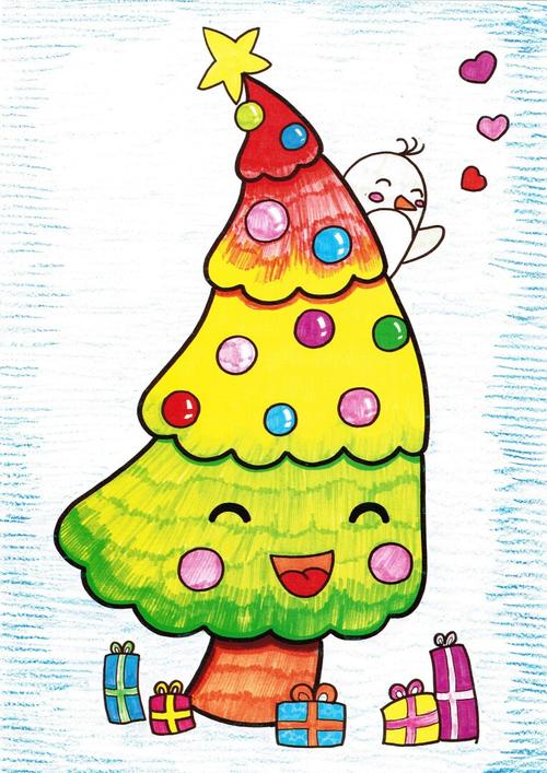 彩铅圣诞树怎么画 彩色铅笔画圣诞树