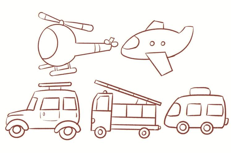交通工具简笔画 交通工具简笔画飞机
