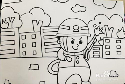 消防安全简笔画幼儿园 消防安全简笔画幼儿园彩色