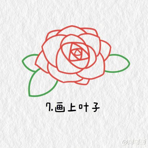 小学生玫瑰花简笔画 网上最火的一笔画玫瑰