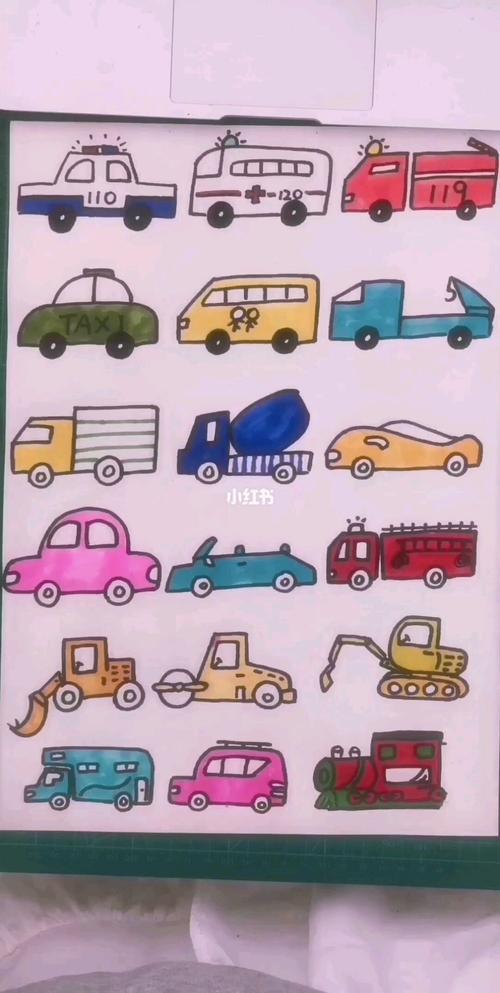 儿童简笔画小汽车 1一3岁儿童简笔画小汽车