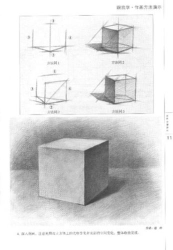 素描立方体图片 立方体素描步骤图