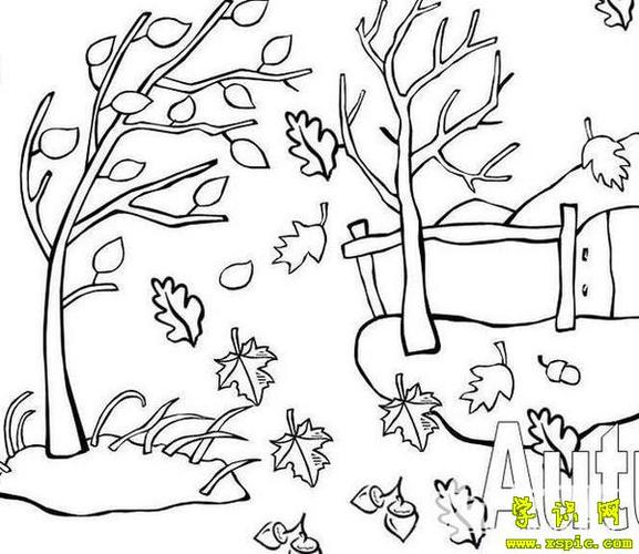 秋天的树林简笔画 秋天的树林简笔画幼儿园