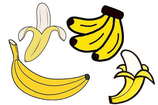 香蕉简笔画图片带颜色 香蕉简笔画图片带颜色彩色