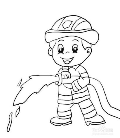 幼儿园消防简笔画