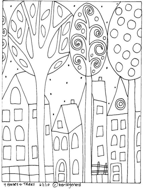 房子和树简笔画