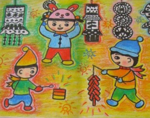 欢度春节的绘画 欢度春节的绘画作品