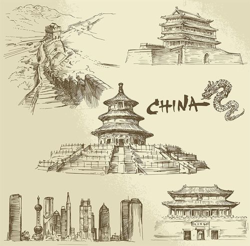 中国著名建筑简笔画中国著名建筑简笔画图片