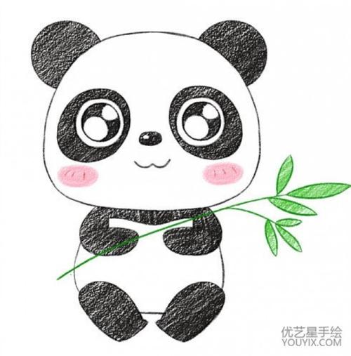 简笔画大熊猫 简笔画大熊猫吃竹子