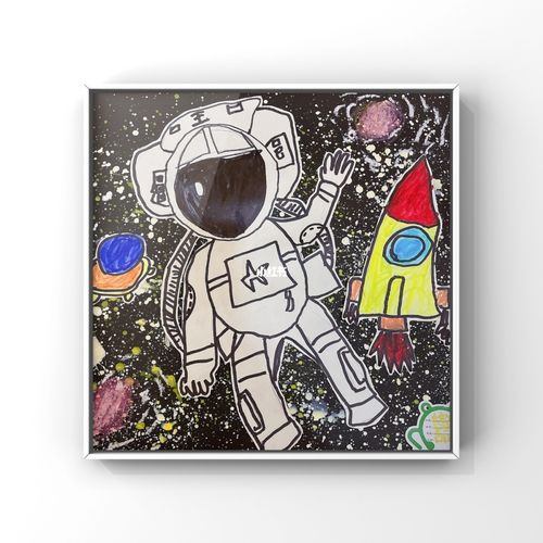 太空人儿童画 太空儿童画