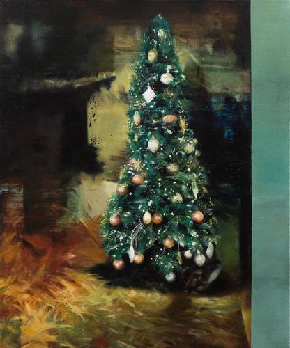 油画圣诞树 油画圣诞树图片
